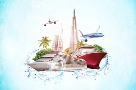 A cruise holiday destination beside the sea